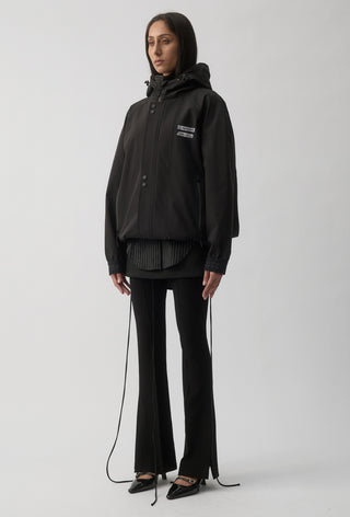 STRAP BOMBER JACKET - Black