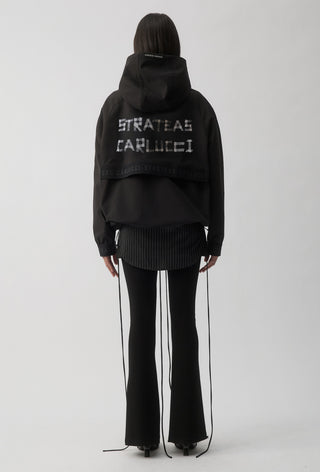 STRAP BOMBER JACKET - Black