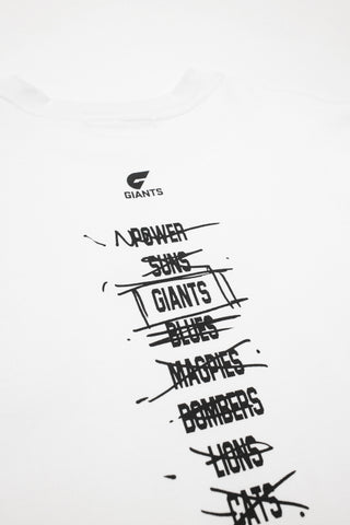HIT LIST T-SHIRT - GWS GIANTS - WHITE