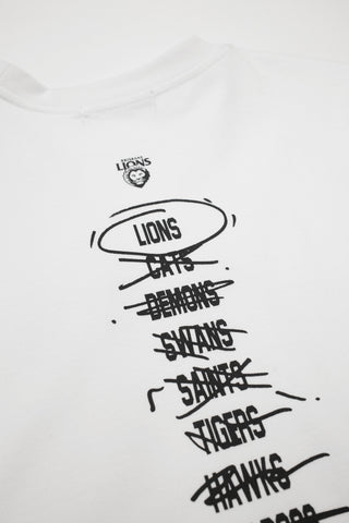 HIT LIST T-SHIRT - BRISBANE LIONS - WHITE