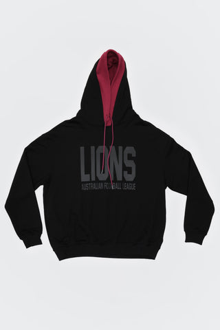 CLUB HOODIE - BRISBANE LIONS  - BLACK