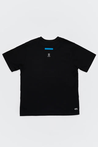 CLUB T-SHIRT - PORT ADELAIDE POWER - BLACK