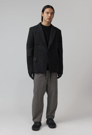Re-Worn Macro Blazer - Charcoal Pinstripe