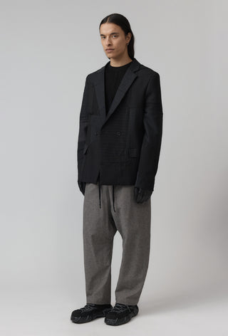Re-Worn Macro Blazer - Charcoal Pinstripe