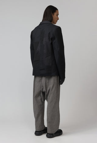 Re-Worn Macro Blazer - Charcoal Pinstripe