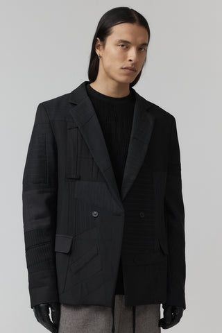 Re-Worn Macro Blazer - Charcoal Pinstripe