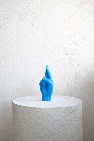 Candle Hand - Crossed Fingers - Blue