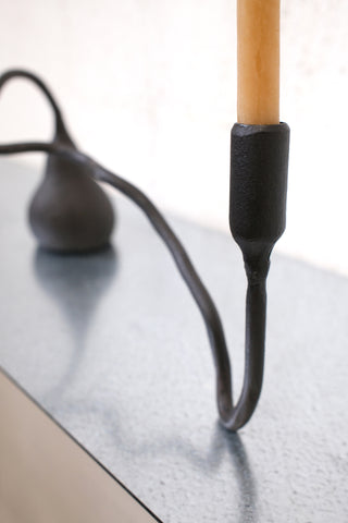 HAND-FORGED IRON CANDLE HOLDER - #3