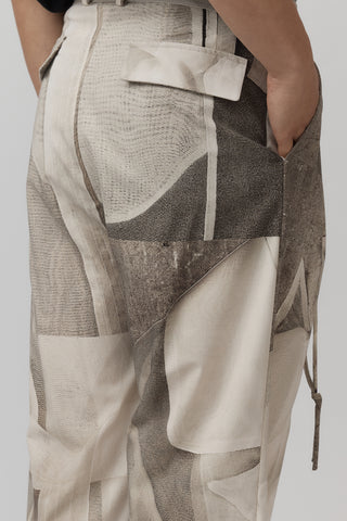 Belted Pleat Pant - Worn Print
