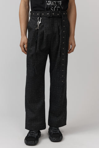 Belted Pleat Pant - Space Check