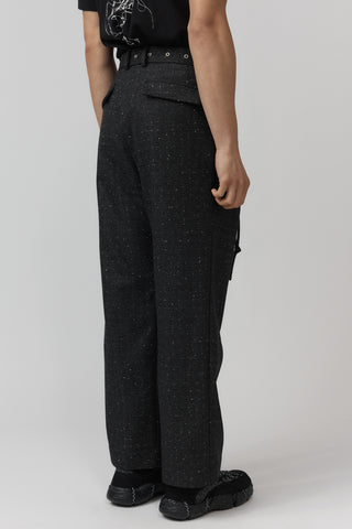Belted Pleat Pant - Space Check