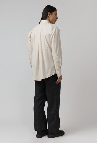 Macro Shirt With Tie – Ivory Pinstripe