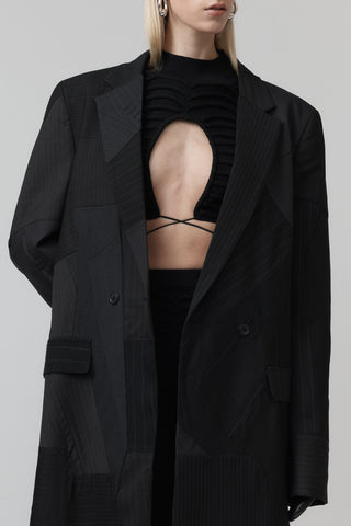 Re-Worn Surgical Coat - Charcoal Pinstripe