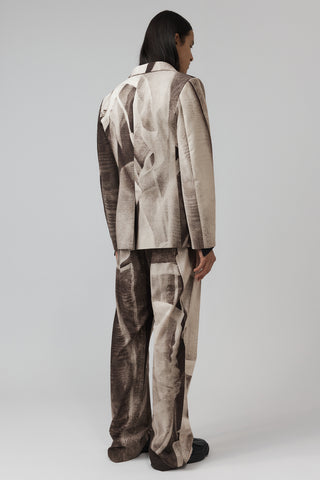 Belted Pleat Pant - Worn Print