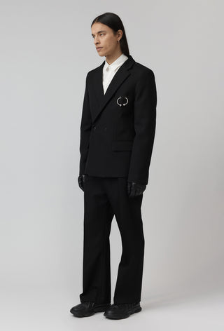 Pierced Macro Blazer - Black