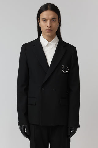Pierced Macro Blazer - Black