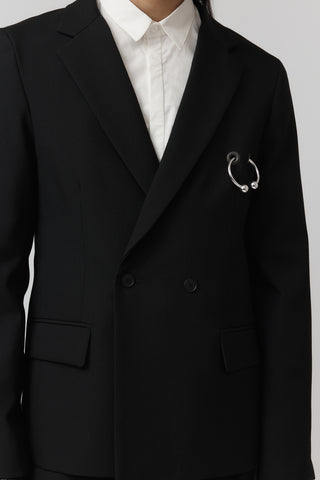 Pierced Macro Blazer - Black