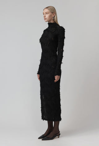 Body Dress - Distressed Pleat - Black