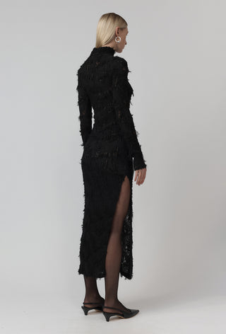 Body Dress - Distressed Pleat - Black