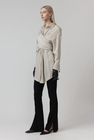 Bust Macro Shirt Dress - Taupe