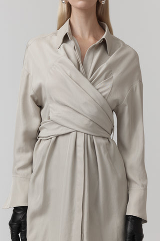 Bust Macro Shirt Dress - Taupe