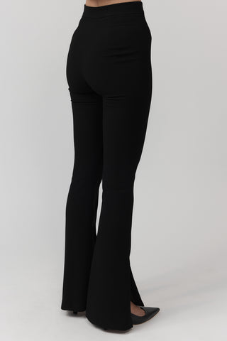 Pin Tuck Flare Pant - Black