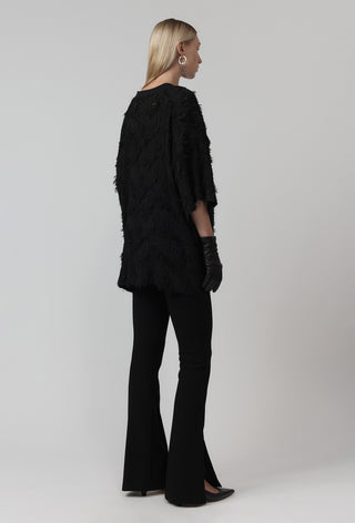 Pin Tuck Flare Pant - Black