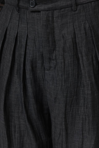 Pleat Pant - Crush Silk Charcoal