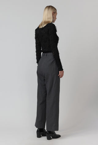 Pleat Pant - Linen - Grey