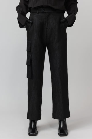 Cargo Service Pant - Silk Jacquard - Black