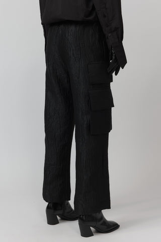 Cargo Service Pant - Silk Jacquard - Black