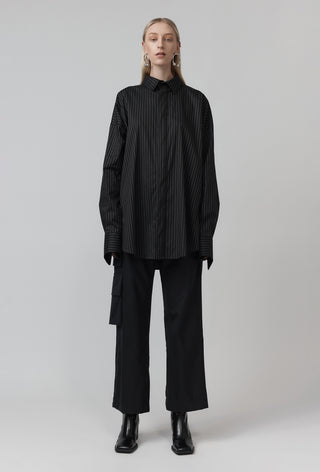 Macro Shirt – Black Pinstripe