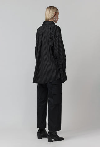 Macro Shirt – Black Pinstripe