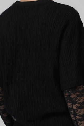 Carbon Tee – Washed Wool - Black