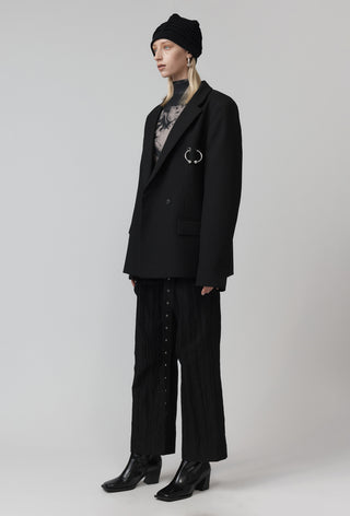 Pierced Macro Blazer -  Black