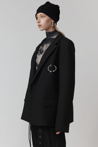 Pierced Macro Blazer -  Black
