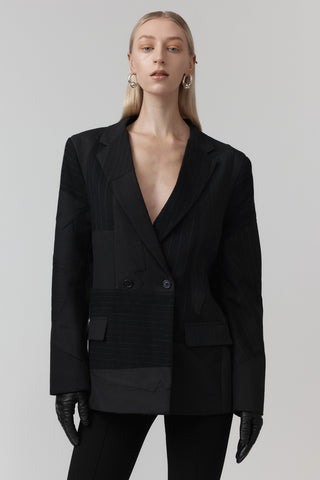 Re-Worn Macro Blazer -  Charcoal Pinstripe