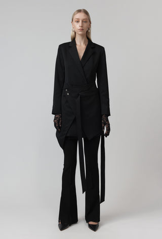 Wrap Blazer Dress - Black