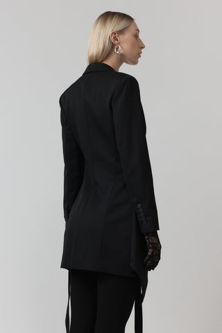 Wrap Blazer Dress - Black