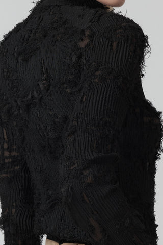 Body Top - Distressed Pleat - Black