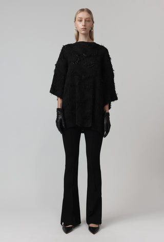 Macro Top - Distressed Pleat - Black