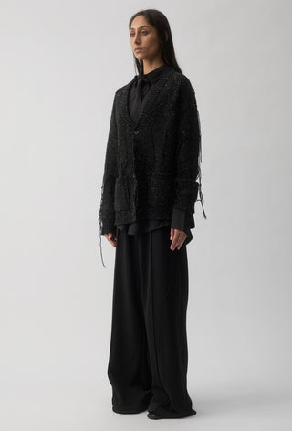 Thread Knit Cardigan - Space Black
