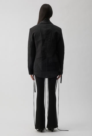 Re-Worn Macro Blazer -  Charcoal Pinstripe