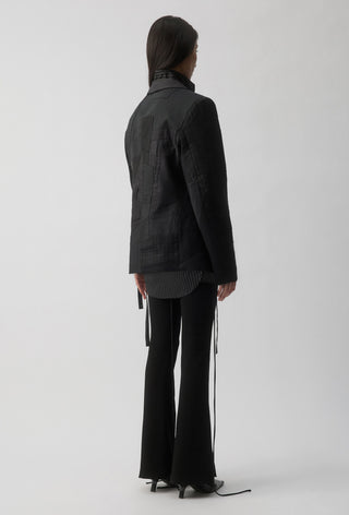 Re-Worn Macro Blazer -  Charcoal Pinstripe