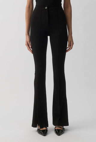 Pin Tuck Flare Pant - Black